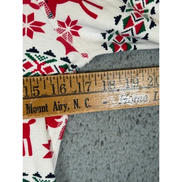 Hanna Andersson Womens Pajama 2 Piece Set S Red Reindeer Red Reindeer Fair Isle - Picture 11 of 13